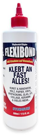 Flexibond Extra Starker Kleber - Transparent, Flexibel, Ungiftig, Klar Trocknend - 500 ml - Ideal für Papier, Holz, Keramik, Glas & Stein