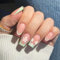 SXVME Green French Tip False Nails Long Coffin with Floral Design Natural Nude Press on Nails Long Ballerina Cute Acrylic Fake Nails for Women Finger Manicure 24 Pcs
