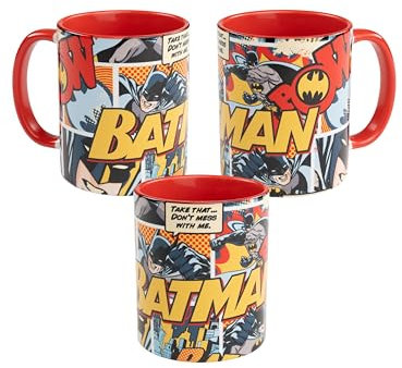 DC Comics - Taza de café (cerámica, 320 ml), diseño de Batman, color rojo