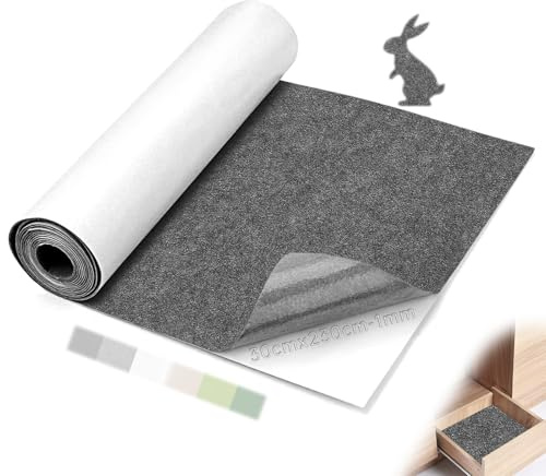 Mbsomnus Filz Selbstklebend 230cmx30cmx1mm Klebefilz Selbstklebend Grau | Filzstoff, Nadelfilz Meterware, Filzmatte, Camper Dachhimmel, Stoff, Wandverkleidung, Möbel, Schubladenmatte, DIY