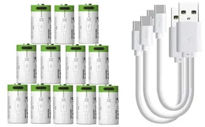 Yhytgbhk 12 Pilas y 6 líneas, 300 mAh, 3,7 V, CR123A, Recargable, 17345, con USB