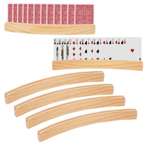 X-BLTU 6 Stück Holz Kartenhalter, 33cm Card Holder für Kartenspiel | Legno, Freisprech Spielkartenhalter Kartenhalter Spielkarten, Kartenständer für Erwachsene Senioren, Befreien Sie Ihre Hände