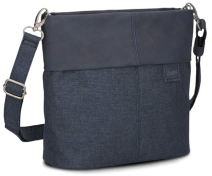 Zwei Damen Olli OT8 Umhängetasche, Handtasche, klassische Crossbody Bag, 3 Liter, wasserabweisend, robust, strapazierfähig, Bicolor Design, Schultertasche, inkl. 2 Schultergurte kurz & lang (navy)