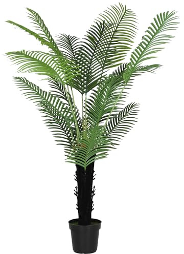 HOMCOM 175cm Artificial Areca Palm Tree with 16 PE Leaves Plastic Pot Green