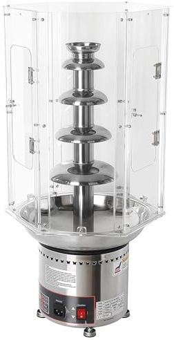 SAYEYBU Commercial Chocolate Fountain Machine Clear Acrylic Dust Cover, 4/5/6/7 Tiers Chocolate Waterfall Machine Cover, Chocolate Fountain Cover for Party Wedding Buffet Equipment,5 Tiers
