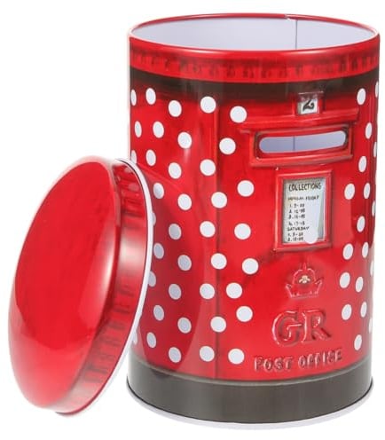 BESPORTBLE Large Money Tin for Adults and Kids, British Style Mailbox Piggy Bank, Vintage Tinplate Savings Box for Cash and Coins, Unique Metal Money Jar and Candy Storage Pot