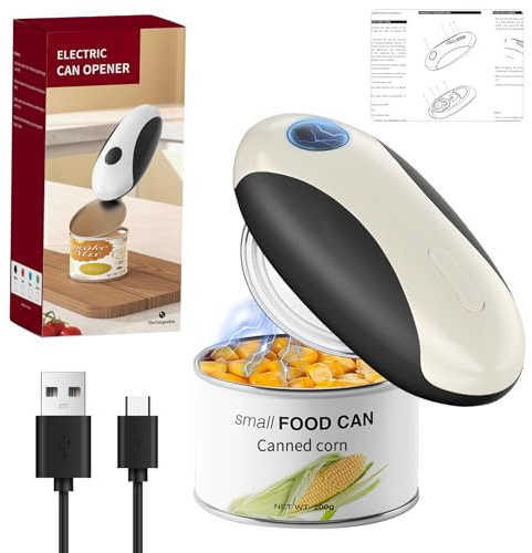 Pawfly Elektrischer Dosenöffner, Wiederaufladbarer Dosenöffner USB-Aufladbar für Senioren mit Arthritis, One-Touch automatischer kabelloser Öffner ohne scharfe kanten, Seitlich Schneidender Dosenöffne