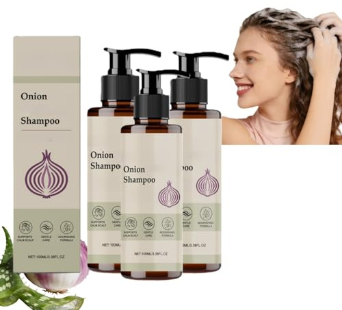 Zwiebelbiotin Rosemary Shampoo,Hydratisierende Shampoo für Farbprozess Haar,Klärende Shampoos für Aufbau,Feuchtigkeitsspendende Haarpflege für trockenes und beschädigtes Haar (3)