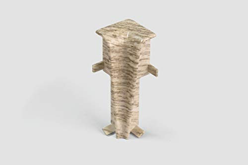 EGGER Innenecke Sockelleiste Eiche mittelbraun für einfache Montage von 60mm Laminat Fußleisten | Inhalt 2 Stück | Kunststoff robust | Holz Optik hell braun