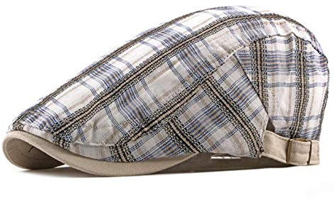 CHENNUO Schirmmützen Herren Flache Kappe Gatsby Mütze Sommer ivy Newsboy Cap Schiebermütze (Weiß)