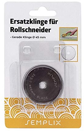 SEMPLIX Ersatzklinge Rollschneider Gerade 45mm: Zum Nähen, Handarbeiten, Basteln | für Stoffe, Filz, Leder, Papier, Foto
