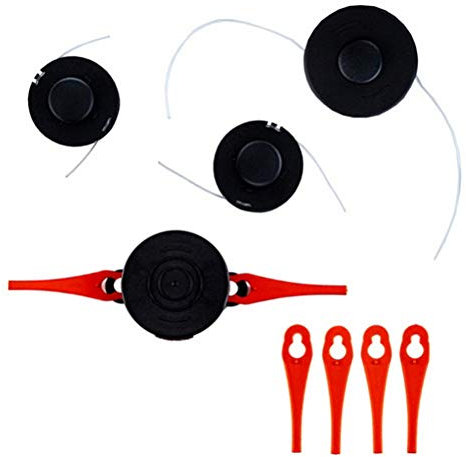 BARICUS 3 Nylon-Spulen & 6 Kunstoffblättchen für Baricus Akku-Rasentrimmer Modell 2020 QV90278 B-WARE