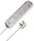 brennenstuhl estilo Corner Extension Lead 3-way (Extension Cord with Stainless Steel Surface for Desk/Kitchen/Office, with 3x Earthed Sockets, 2x USB Ports) silver/white