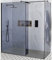 Milano Nero-Luna Black Corner Frameless Wet Room Shower Enclosure with Smoked Glass Screens, Hinged Return Panel and Light Grey Slate Effect Tray - 1600mm x 800mm