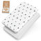mimaDu - 2er Set Spannbettlaken Baumwolle Oeko-TEX 90x40 cm auch für 50x83, 80x45, 90x45, 40x90 -Baby Spannbetttücher Beistellbett - Bettlaken für Stubenwagen, Kinderwagen, Babywiegen (Schaf)