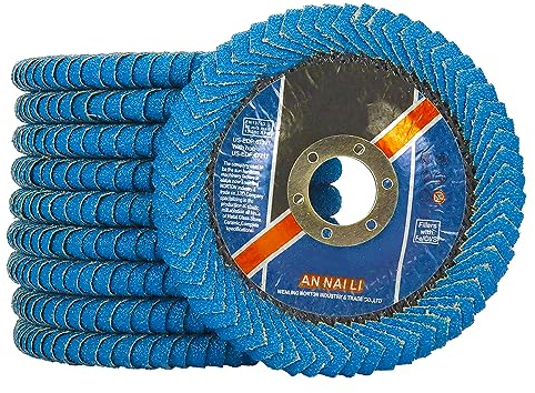 SI FANG 5Pcs 115mm High Density Curve Flap Discs for Angle Grinder, 4 1/2 inch Zirconia Radial Rolled Curved Double Sided Flap Disk Grit 60 Round Flap Wheel, Inside Corner Edge Grinding Sanding