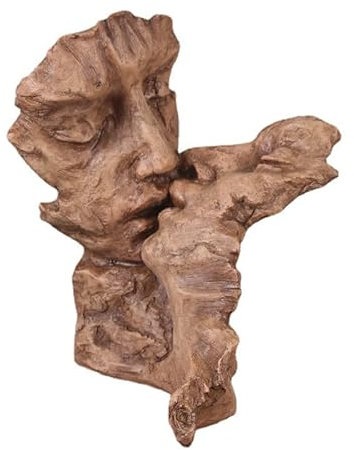 MZSX Skulptur Paar Sculpture, Abstrakte Couple Statue, Kuss Kunst Dekoration Wohnzimmer Büro Bar Café Eingang Statuen Skulpturen, Harz, Silber, Romantische Paar Deko, Liebhaber Geschenk Hochzeits
