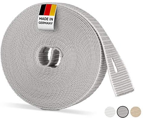BAUHELD® Sangle de volet roulant de 6 m, 14 mm, 20 mm, blanc, beige