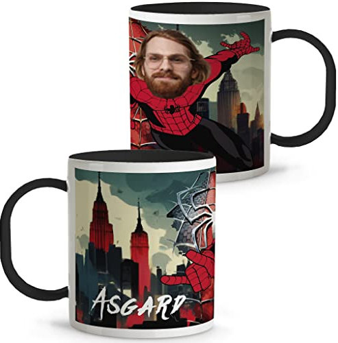 LolaPix Taza Spider. Personalizada con Foto y Nombre. Tazas Infantiles plástico. 330 ml. Tazas Originales. Vasos Niños. Regalos Originales. SPIDER