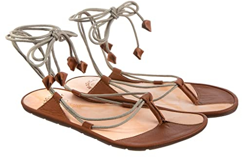 Magical Shoes Damen Sandalen Barfuß, Barfußschuhe, Sandalen Riemchen Frauen, Schuhe Barefoot, Zehentrenner Sandalen, Sandalen mit Riemen, Leder Sommersandalen flach, leicht, Braun, Gr. 38, Moana