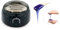 Kit de Cire Domestique, Chauffe-cire électrique Noir Opération Simple Prise Ue Facile à Transporter avec Bol en Silicone Domestique