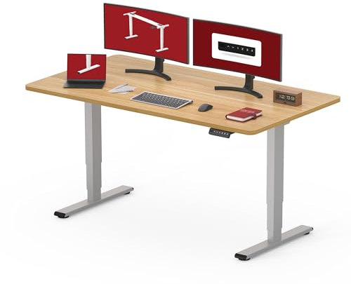 SANODESK Höhenverstellbarer Schreibtisch komplette Tischplatte Schreibtisch Höhenverstellbar Elektrisch Ergonomischer mit Flüsterleisem Dual-Motor 120x80cm