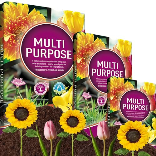 Multi Purpose Compost Bags With Nutrient Rich Formula & Improved Water Retention Ideal For Garden Use, Outdoor Plants, Tubs, Pots & Hanging Baskets (20 Litre Bag)