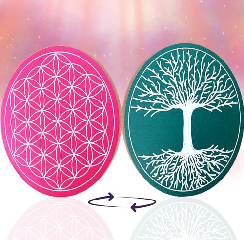 Fleur de Vie en Bois pour Recharger Pierres et Pendules Divinatoires & Arbre de Vie ⌀15CM, Fabriquée en France