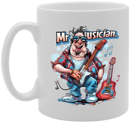Coralgraph MG6288 Mr Musician Ceramic Mug - Ideal for Musicians, Music Lovers, and Band Members - 11oz Coffee Mug with Artistic Design