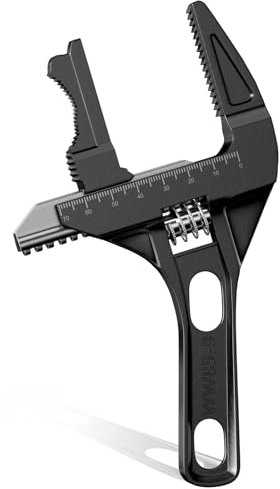 Ghazpmuk 6-68 mm Llave Inglesa en Aleación de Aluminio, Llave Ajustable Multifuncional 2 en 1, Llave de Boca Ancha Ajustable, Llave con Gran Apertura, Llave Inglesa Ajustable, para Plomería, Baño
