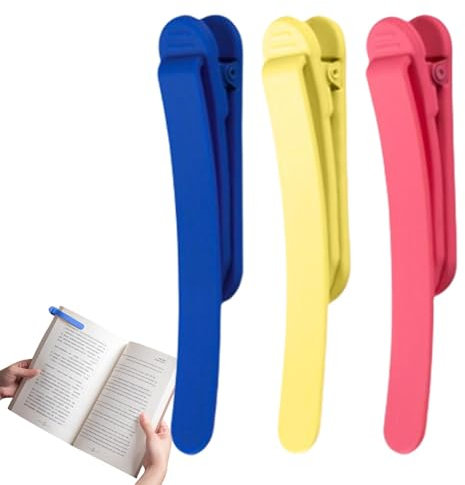 Lesezeichen zum Lesen | 3 Stück Automatische Lesezeichen aus Silikon Kreative Lesezeichenclips aus Silikon Lesezeichenclips aus Silikon in Entenschnabelform, Hält die Seiten an ihrem Platz