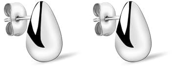 Liebeskind Berlin Damen Tropfen Schmuck – Edelstahl-Ohrringe und Kette mit Angesagter Tropfenform - modern & zeitlos