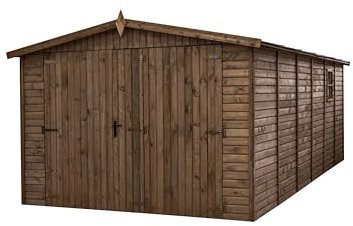 Garage en Bois traité, EP 19mm, Surface utile 17.02 m² INT033