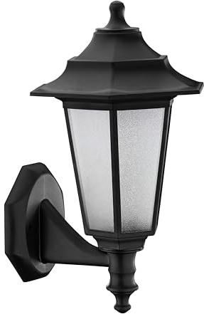 Horoz Electric Applique Murale Extérieure BEGONYA 2 Noire - Lanterne Murale Classique avec Douille E27 - Éclairage Extérieur IP44 pour Terrasse, Balcon, Entrée