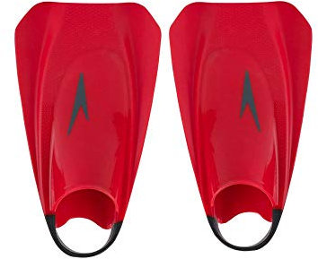 Speedo Unisex Erwachsene Fury Training Fin for Swimming Training Fin, Lava Rot/Chill Blau/Grau, 9-10