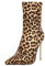 LUXMAX Donna Stivali Elasticizzati Tacco Alto Spillo 10 CM a Punta Stivaletti Tacchi Alti Slip-on Boots (Leopardate) - 39 EU