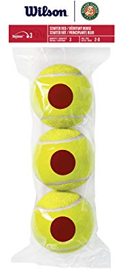 Wilson Tennisbälle für Kinder, Tennis 10s, Phase 3, Roter Ball für Anfänger, Set mit 3 Bällen, WRT147600