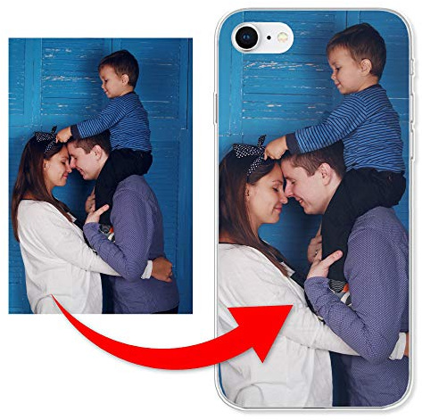 KX-Mobile Personalisierte Hülle für iPhone 7/8 Handyhülle aus Silikon/TPU mit deinem eigenen Motiv - Dein eigenes Bild Selfie Design Foto