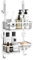 COSYLAND Shower Caddy Over The Door, Rustproof Bathroom Shelf Organizer, SUS304 Stainless Steel Wall Rack for Dorm, Toilet, Bath and Kitchen, Silver