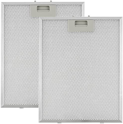 Cooker Hood Metal Grease Filter for Many Leading Brand of Cooker Hood/Extractor Fan Vent - 320 x 260mm - Pack of 2 - Silver