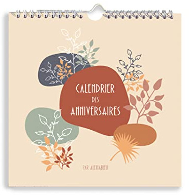 Calendrier Carré des Anniversaires, Mural, Perpétuel, Format 21 x 21 cm