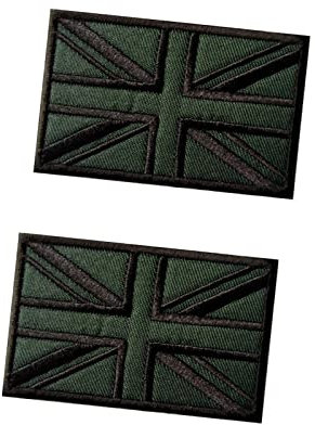 ANNIUP British Flag Embroidery Patch with Fabric Pattern DIY Applique Sew and Stick On Patches for Clothing, Attach to Bags Jackets Coats Trousers Hats, 2PCS