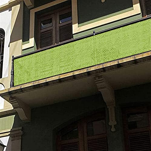 LIVEINU Balkonbespannung Balkon Sichtschutz Windschutz Sichtblende UV-Schutz Witterungsbeständig Gartensichtschutz UV 75% HDPE-Spezialgewebe Balkonverkleidung 75x600cm Hellgrün
