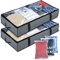 Mintry Aufbewahrungsboxen für Unterbetten, 90 l, groß, mit Deckel und PVC-Fenster, für Kleidung, Decken, Kleidung, mit 3 großen Taschen mit Reißverschluss