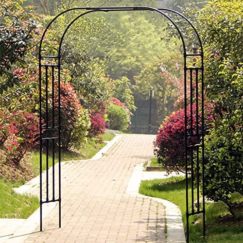 Refue Gartenbogen Rosenbogen Schwarz Rankbogen Rankhilfe Torbogen Rosen Rankgitter Metall Stahl Verzinkt 120x240 cm 150x240 cm (Größe : B150 x H240cm)