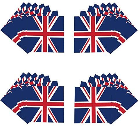 Union Jack Paper Napkins,16 Pack UK Party Union Jack Serviettes,UK GB Napkin Supplies Britain for Street Party Decor,National Events Serviettes Decoration
