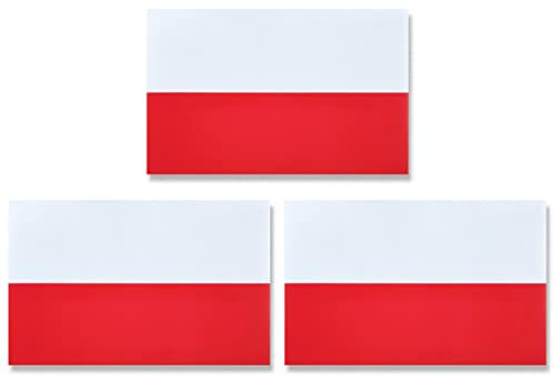 JBCD Magnet-Aufkleber mit polnischer Flagge, für Auto, SUV, LKW, 3 Stück, 7,6 x 12,7 cm