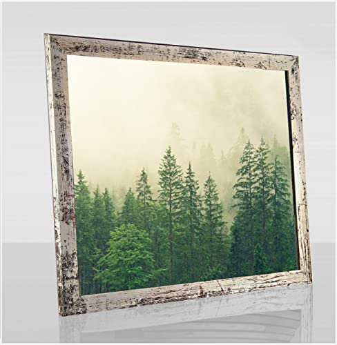 Monaldo Deluxe Bilderrahmen Posterrahmen 100 x 40 cm Beige Vintage Shabby Chic Wechselrahmen weisser Hintergrund Antireflex Kunstglas