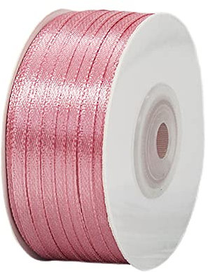 Nastro rosa fagioli da 3 mm per confezioni regalo, nastro di raso da 91 m, nastro per capelli rosa da donna, auto nuziale, decorazione di torte