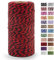 LEREATI Cordoncino Cotone Baker's Twine Spago per Decorazioni Spago da Cucina Natalizio Corda Colorata Filo Cotone per Decorazione, Confezioni Regalo, Artigianato Fai da Te (Rosso e Nero)